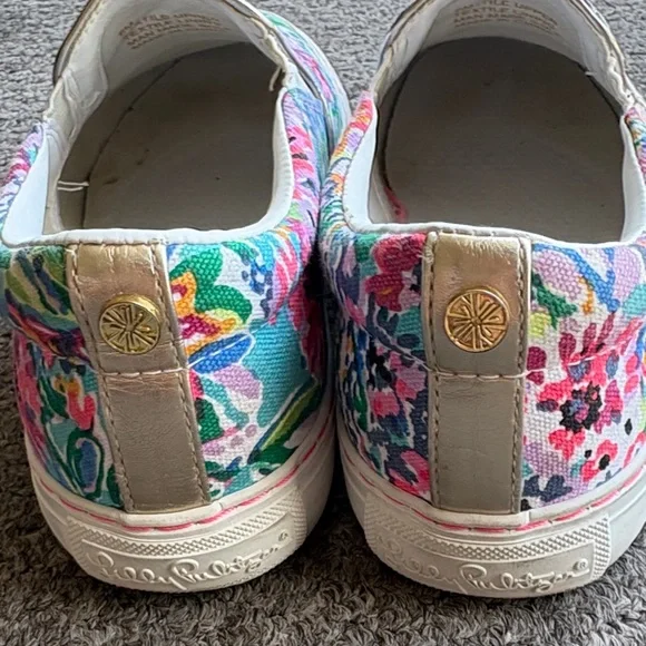 Lilly Pulitzer Women's Slip On Canvas Sneaker Shoes Tropical Floral; Sz: 8; EUC - Picture 3 of 7